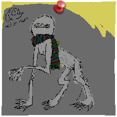 Naked monster with scarf